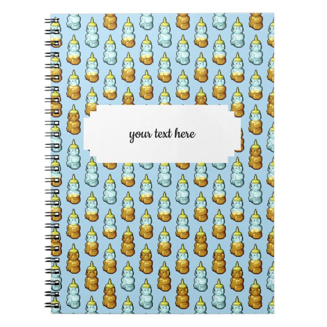 Carnet Cute Pixel Art Honey Bouteilles d'ours Motif (Devant)