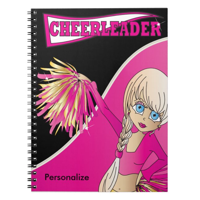 Carnet Cute Pom-pom girl Girl | Nom do-it-yourself | Carn (Devant)