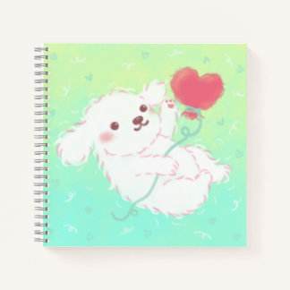 Carnet Cute Puppy with Heart Balloon