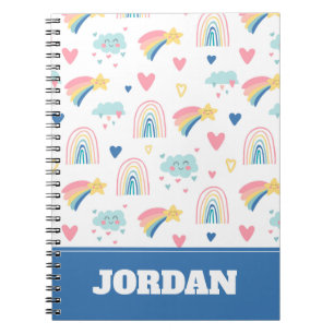 Carnet Cute Rainbow Hearts & Clouds Motif