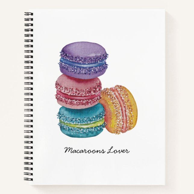 Carnet Cute Rainbow Macaroons In Watercolor (Devant)