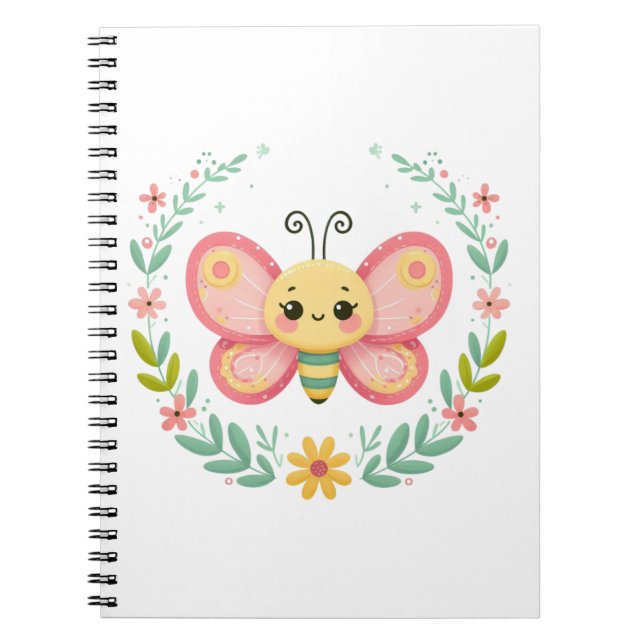 Carnet Cute, ressort/papillon (Devant)
