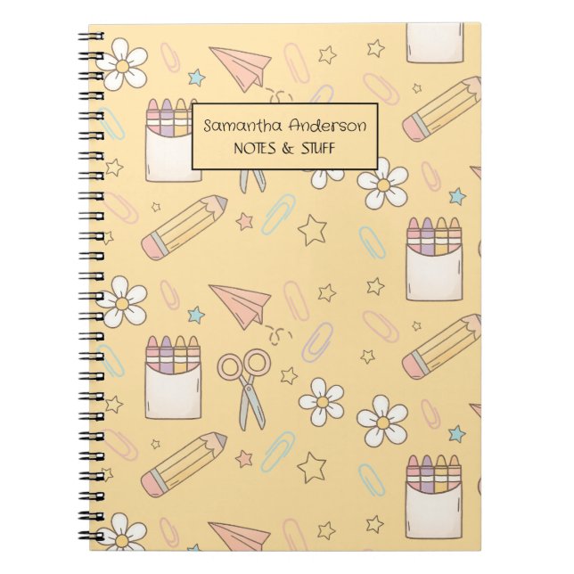 Carnet Cute Retour au Motif de l'école | Fournitures scol (Devant)