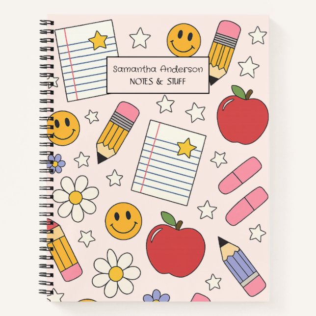 Carnet Cute Retour au Motif de l'école | Fournitures scol (Devant)