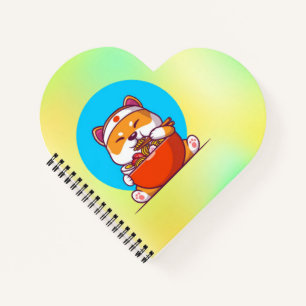 Carnet Cute Shiba Inu Manger Ramen Noodle Cartoon-23054