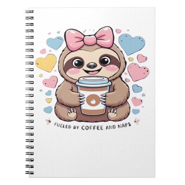 Carnet Cute Sloth Coffee Lover Shirt � Funny Fueled by Co (Devant)