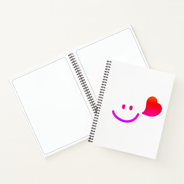 Carnet Cute Smiley Face with Heart – Minimalist Happy Vib (Intérieur)