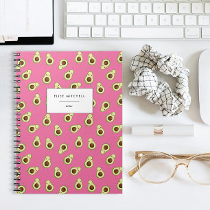 Carnet Cute Smiling Kawaii Avocado Motif