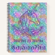 Cute Sparkling Unicorn Croire en Citation Magique
