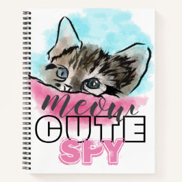 Carnet "CUTE SPY" | Funny Cute Kitten Rose Blue