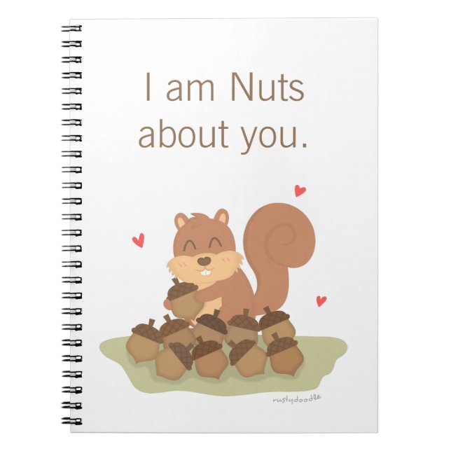 Carnet Cute Squirrel Nuts À propos de vous Pun Amour Humo (Devant)