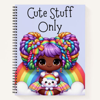 Carnet Cute Stuff Only - Blue Kawaii Rainbow