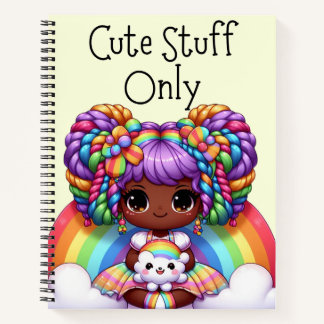 Carnet Cute Stuff seulement - Jaune Kawaii Arc-en-ciel