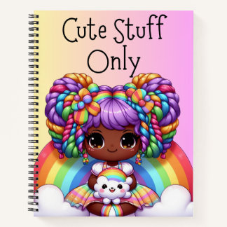 Carnet Cute Stuff seulement - Pink Kawaii Rainbow