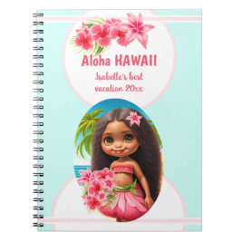 Carnet Cute Tiki Girl Summer Vacation Fille personnalisée
