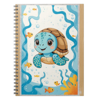 Carnet Cute Turtle Notebook, Ocean Theme Journal, Kawaii 