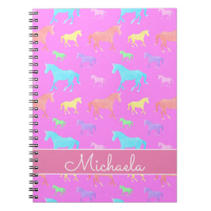 Carnet Cute Unicorn Motif Nom Purple Pink Kids School