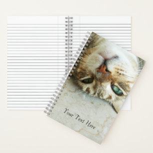 Carnet Cute Upside Down Tabby Cat Personnalisé