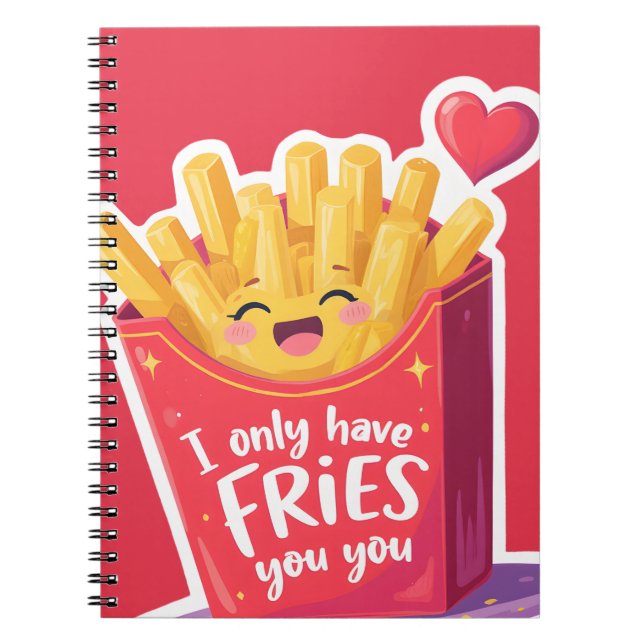 Carnet Cute Valentine French Fries Pun (Devant)