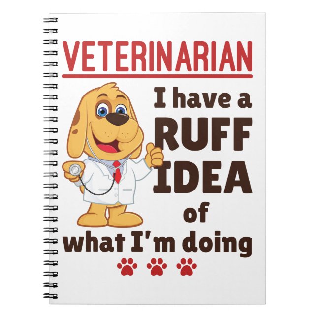 Carnet Cute vétérinaire animal docteur Dogtor Ruff Idea (Devant)