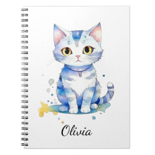 Carnet Cute watercolor cat (chaton) design