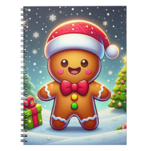 Carnet Cute Whimsical Noël/homme en pain d'épices d'hiver