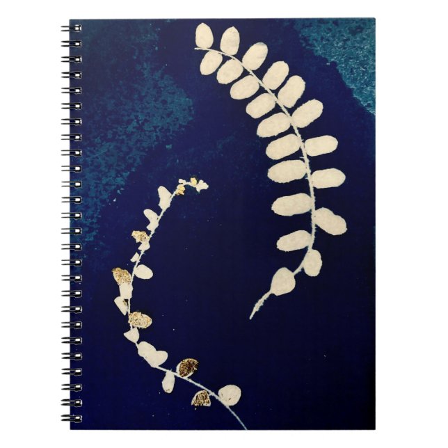 Carnet cyanotype spirale bleu foncé (Devant)