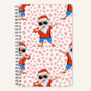 Carnet Dabbing Beach Santa Claus dans une chemise Aloha a