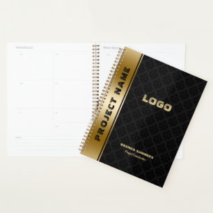 Carnet d'accentuation Motif en or noir Damas
