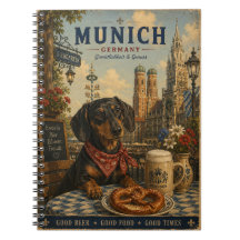 Dachshund à Munich - Art de voyage vintage