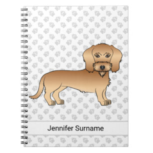 Carnet Dachshund à poil dur blé Chien de dessin animé et