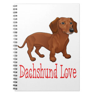 Carnet Dachshund Cartoon Puppy Dog Love