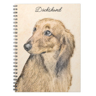 Carnet Dachshund (Longhaerien) Peinture - Art Chien origi