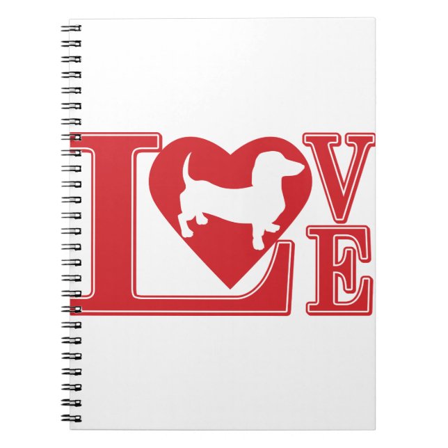 Carnet Dachshund Love Heart (Devant)