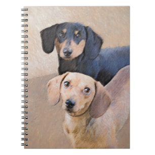 Carnet Dachshund (Smooth) Peinture - Art Chien original