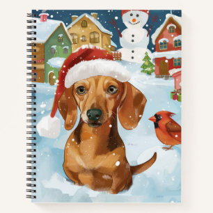 Carnet Dachshund Winter Wonderland Christmas Joy