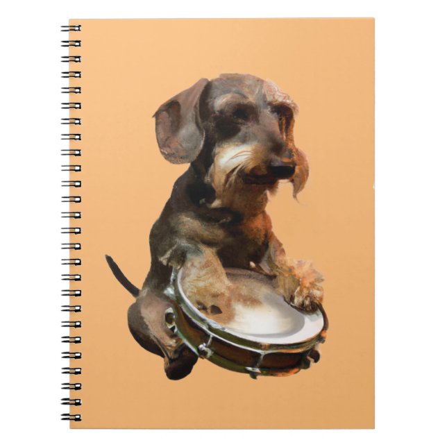Carnet Dachshund Wirehair Jouer des tambours (Devant)