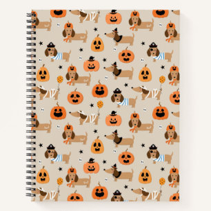 Carnet Dachshunds en Halloween Costumes Motif