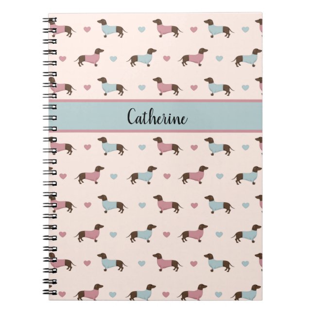 Carnet Dachshunds et Coeurs (Devant)