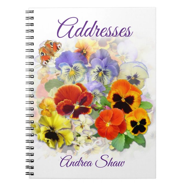 Carnet d'adresses Pansy et Butterfly (Devant)