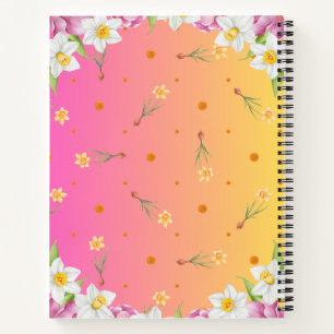 Carnet Daffodique à ressort floral Dusty Blue Personnal