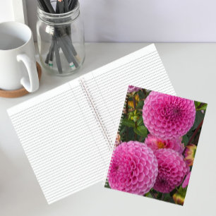 Carnet Dahlias à Balle Rose Floral