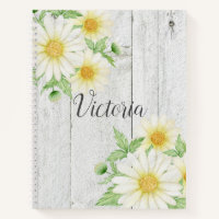 Daisies Floral Script personnalisé Rustique