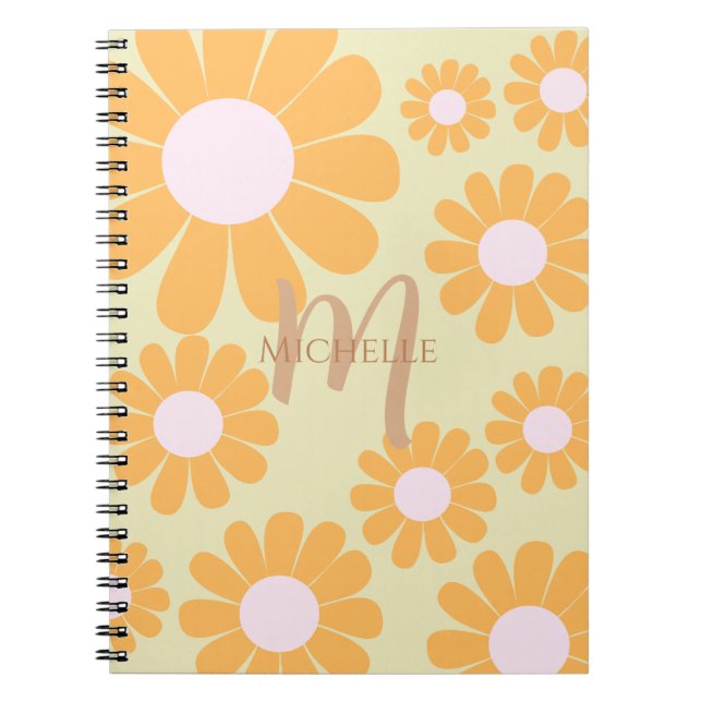 Carnet Daisy Orange Monogramme (Devant)