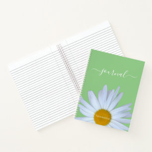 Carnet Daisy Photo Green White Nom du script