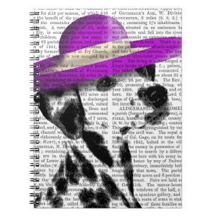 Carnet Dalmate avec le casquette débordé large pourpre