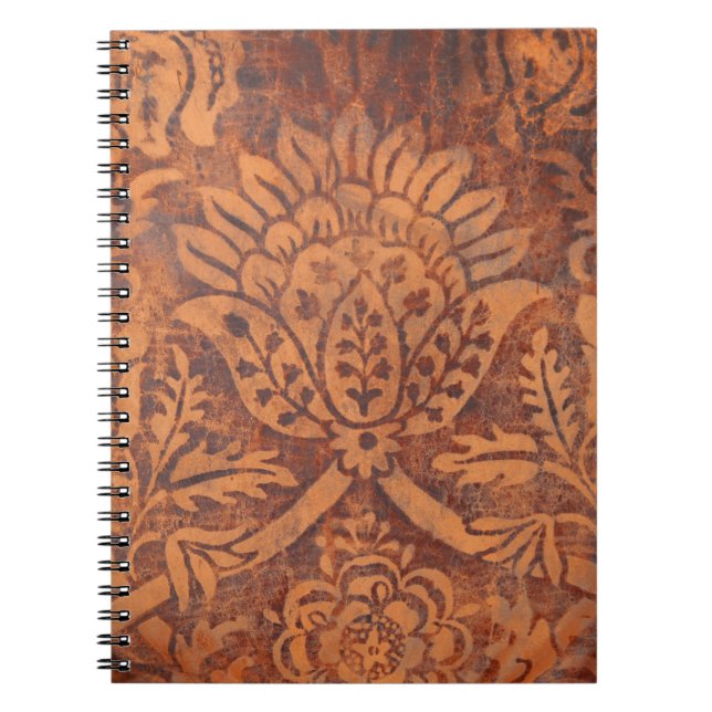Carnet Damassé élégante de cuir d'antiquité de la (Devant)