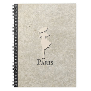 Carnet Dame française vintage avec chapeau Paris Floral