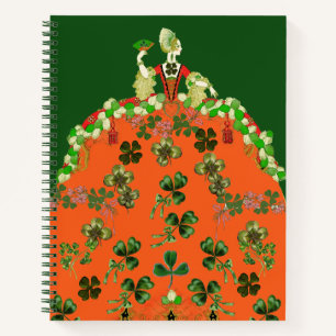 Carnet DAME ORANGE ET SHAMROCK St. Patricks Day Green