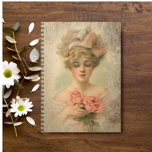 Carnet Dame Victorienne Classique Avec Rose
